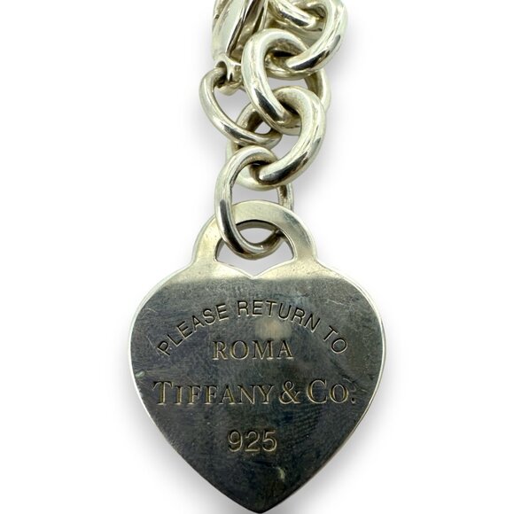 Tiffany & Co 925 Silver Return Tiffany Collection Heart Tag Charm Bracelet Roma - Picture 3 of 5